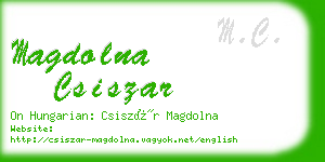 magdolna csiszar business card